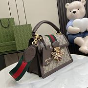 Okify Gucci Queen Margaret 25 Brown Calfskin Ophidia Canvas Bag - 5