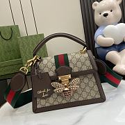 Okify Gucci Queen Margaret 25 Brown Calfskin Ophidia Canvas Bag - 3