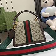 Okify Gucci Queen Margaret 25 Brown Calfskin Ophidia Canvas Bag - 2