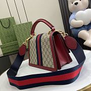 Okify Gucci Queen Margaret 25 Red Calfskin Ophidia Canvas Bag - 5