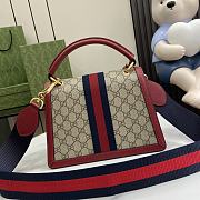 Okify Gucci Queen Margaret 25 Red Calfskin Ophidia Canvas Bag - 4
