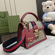 Okify Gucci Queen Margaret 25 Red Calfskin Ophidia Canvas Bag - 3