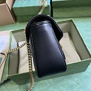 Okify GG Marmont Small Shoulder Bag Black Leather  - 2