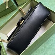 Okify GG Marmont Small Shoulder Bag Black Leather  - 5