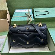 Okify GG Marmont Small Shoulder Bag Black Leather  - 6
