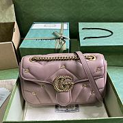 Okify GG Marmont Small Shoulder Bag Pink Leather  - 1