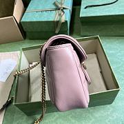 Okify GG Marmont Small Shoulder Bag Pink Leather  - 3
