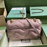 Okify GG Marmont Small Shoulder Bag Pink Leather  - 6
