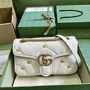 Okify GG Marmont Small Shoulder Bag White Leather - 4
