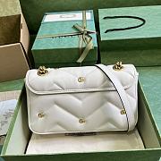 Okify GG Marmont Small Shoulder Bag White Leather - 6