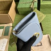 Okify Gucci Blondie Continental Chain Wallet Blue Leather - 6