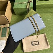 Okify Gucci Blondie Continental Chain Wallet Blue Leather - 3