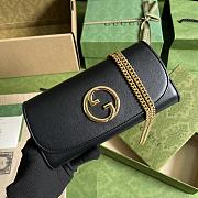Okify Gucci Blondie Continental Chain Wallet Black Leather - 1