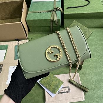 Okify Gucci Blondie Continental Chain Wallet Green Leather