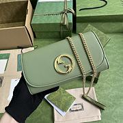 Okify Gucci Blondie Continental Chain Wallet Green Leather - 5