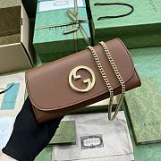 Okify Gucci Blondie Continental Chain Wallet Brown Leather - 1