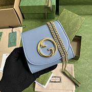 Gucci Blondie Medium Chain Wallet Blue Leather - 1