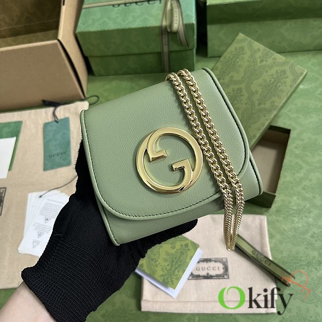 Gucci Blondie Medium Chain Wallet Green Leather - 1