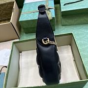 Okify Gucci GG Marmont Half-Moon-Shaped Mini Bag Black Leather - 3