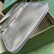 Okify Gucci Horsebit Slim Small Shoulder Bag Metallic Silver Leather - 5
