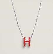 Okify Hermes Mini Pop H Pendant Necklace Rouge Vif - 1