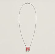Okify Hermes Mini Pop H Pendant Necklace Rouge Vif - 2
