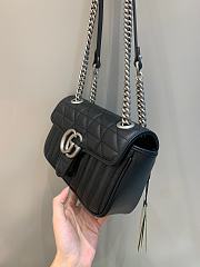 Okify Gucci GG Marmont Mini Shoulder Bag Black Leather Silver Hardware - 6