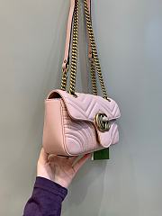 Okify Gucci GG Marmont Mini Shoulder Bag Pink Chevron Leather With Heart - 2