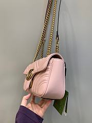 Okify Gucci GG Marmont Mini Shoulder Bag Pink Chevron Leather With Heart - 5