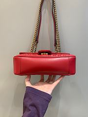 Okify Gucci GG Marmont Mini Shoulder Bag Red Chevron Leather With Heart - 2