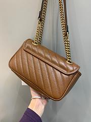Okify Gucci GG Marmont Mini Shoulder Bag Brown Quilted Leather - 6