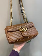 Okify Gucci GG Marmont Mini Shoulder Bag Brown Quilted Leather - 5