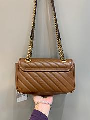 Okify Gucci GG Marmont Mini Shoulder Bag Brown Quilted Leather - 4