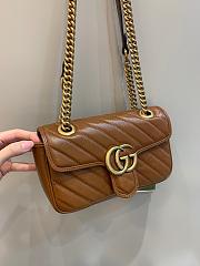 Okify Gucci GG Marmont Mini Shoulder Bag Brown Quilted Leather - 2