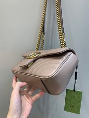 Okify Gucci GG Marmont Mini Shoulder Bag Nude Chevron Leather With Heart - 6