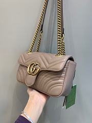 Okify Gucci GG Marmont Mini Shoulder Bag Nude Chevron Leather With Heart - 2