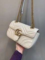 Okify Gucci GG Marmont Mini Shoulder Bag White Chevron Leather With Heart - 4