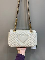 Okify Gucci GG Marmont Mini Shoulder Bag White Chevron Leather With Heart - 5