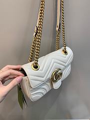 Okify Gucci GG Marmont Mini Shoulder Bag White Chevron Leather With Heart - 6