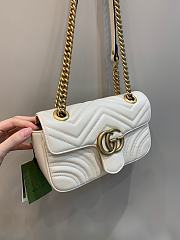 Okify Gucci GG Marmont Mini Shoulder Bag White Chevron Leather With Heart - 3