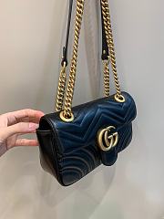 Okify Gucci GG Marmont Mini Shoulder Bag Black Chevron Leather With Heart - 6