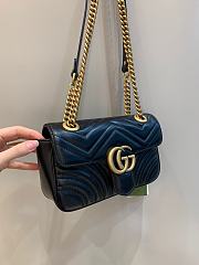 Okify Gucci GG Marmont Mini Shoulder Bag Black Chevron Leather With Heart - 5
