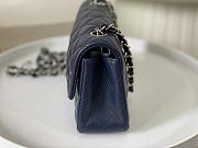 Okify CC Classic Flap Bag 20 Lambskin Navy Blue In Silver Hardware - 5