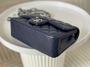 Okify CC Classic Flap Bag 20 Lambskin Navy Blue In Silver Hardware - 4