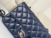 Okify CC Classic Flap Bag 20 Lambskin Navy Blue In Silver Hardware - 2