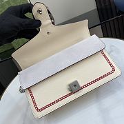 Okify Dionysus Small Rectangular Bag Ivory Leather Red Chain Print Trim - 2