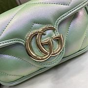 Okify GG Marmont Super Mini Bag Matelassé Leather Green Iridescent Chevron - 6
