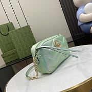 Okify GG Marmont Small Shoulder Bag Green Iridescent Chevron Leather - 5