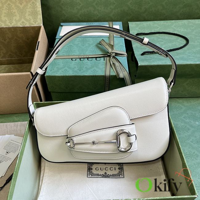 Okify Gucci Horsebit 1955 Shoulder Bag White Leather - 1