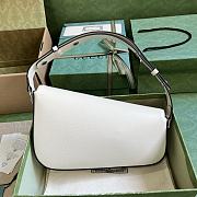 Okify Gucci Horsebit 1955 Shoulder Bag White Leather - 3